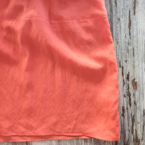 Vince Cuffed Short Sleeve V-Neck Dress Orange Women's XXS - Picture 7 of 10